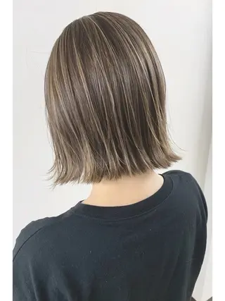 ミディアム カラー 艶髪⭐️白髪ぼかし ⭐️田玉裕樹のヘアスタイル