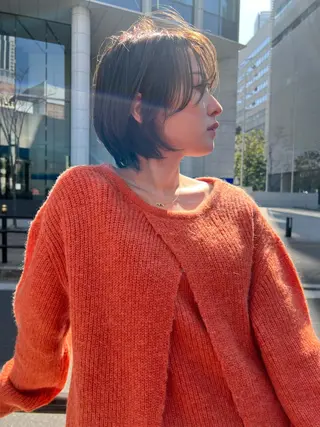 ショート カラー 髪質改善 中川　翔のヘアスタイル