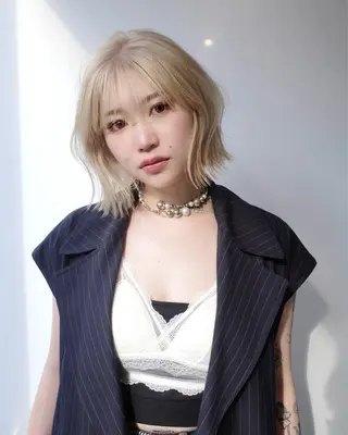 ミディアム Piaコータロー ハイトーン&‪ボブのヘアスタイル