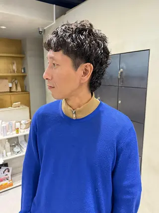 ショート パーマ メンズ ICI大須/栄/ 上前津/大野稚央のヘアスタイル