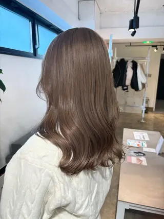 セミロング カラー 暖色カラー🍒 ケアブリーチ/akiのヘアスタイル