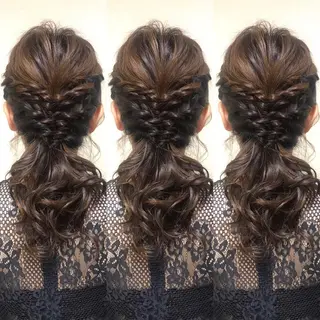 ヘアアレンジ 透明感カラー・ 髪質改善🩵イケダのヘアスタイル