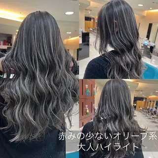 セミロング 🇺🇸ハイライト特 化美容師🇺🇸漆沢のヘアスタイル