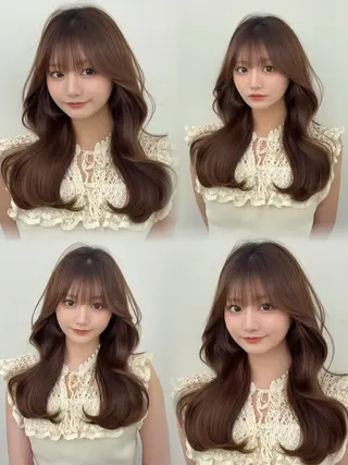 ロング カラー 韓国ヘア/レイヤー/ 顔まわり足立遥奈のヘアスタイル