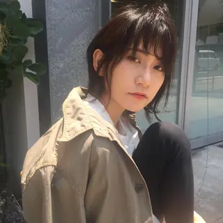 ミディアム 田中 亜沙美のヘアスタイル