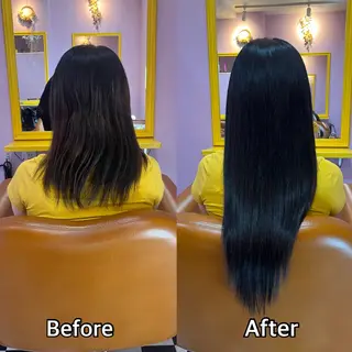 ロング シール＋ちび編み込み エクステ梅田🐨のヘアスタイル