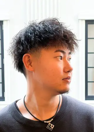 ショート パーマ メンズ DAD　BARBERSHOP所属・三宮メンズカット ヨシイッキのヘアスタイル