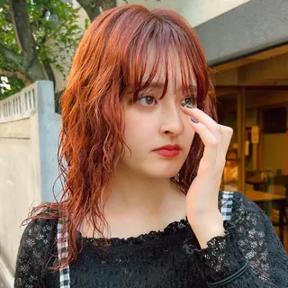 ロング カラー パーマ 暖色カラー🧡 ボブ🧚‍♀️マナのヘアスタイル