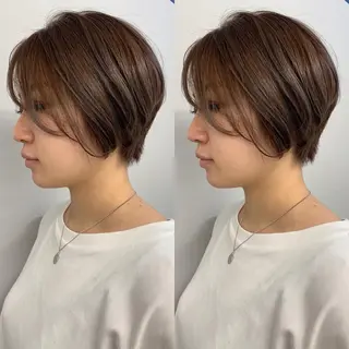 ショート カラー 透明感/オリーブ/ グレージュ/YUKAのヘアスタイル