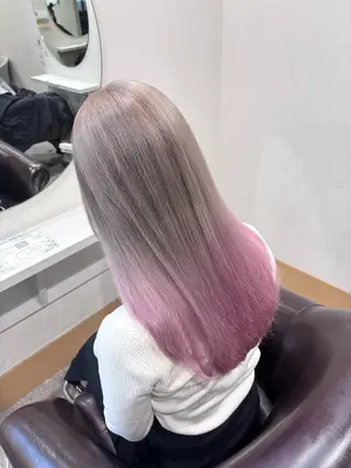 ロング カラー ブリーチ予約率90% 以上✨森山陽向のヘアスタイル