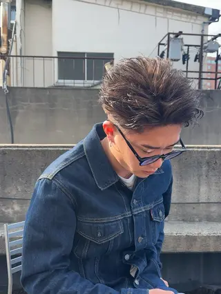 ショート カラー パーマ 金沢メンズサロン anciel金山慎吾のヘアスタイル