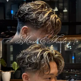 ショート カラー メンズ MEN’S SALON HAVANA所属・渋谷/ピンパーマ /フェード/千尋のヘアスタイル