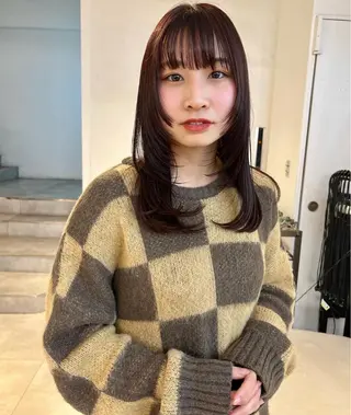 ロング カラー 顔周りカット/透明感 カラー✂️MEIのヘアスタイル