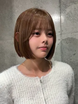 ミディアム まいか🤎髪質改善 ミルクティーボブ🎀のヘアスタイル