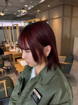 ミディアム カラー りあの🎀 /暖色カラー🍒のヘアスタイル