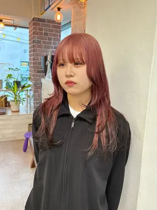 セミロング カラー エクステ ハイトーン 💭黒崎ハルカのヘアスタイル