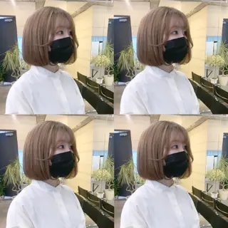 ミディアム カラー 透明感/オリーブ/ グレージュ/YUKAのヘアスタイル