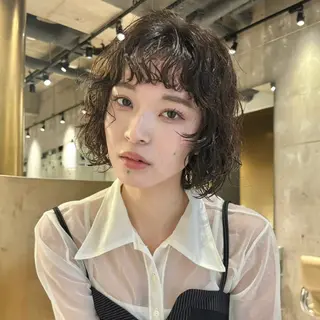 ショート パーマ mina🪐立川駅/ レイヤー/ボブのヘアスタイル