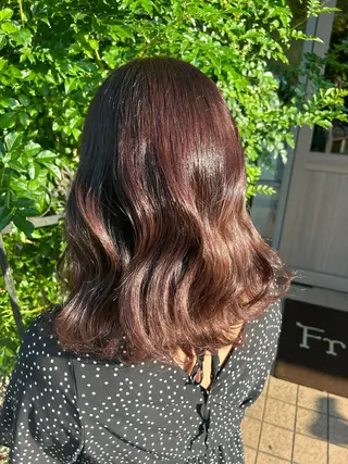 セミロング カラー 💛艶カラー髪質改善 💛MIYUのヘアスタイル