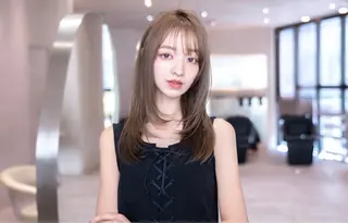 セミロング カラー ヘアアレンジ 新宿/透明感カラー ×艶髪TR/SAYAのヘアスタイル