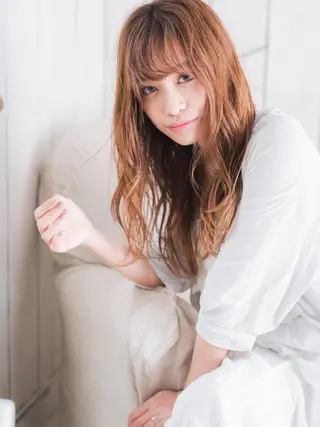 ロング カラー パーマ さかい なつみのヘアスタイル