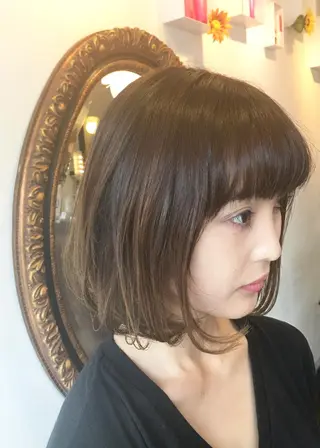 ミディアム カラー 川野辺幸雄☆髪質改善 ハイライト☆白髪のヘアスタイル