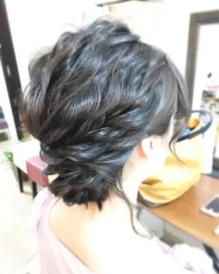 セミロング ヘアアレンジ ヘアセット/卒業式 袴着付け✨清水玲歌のヘアスタイル