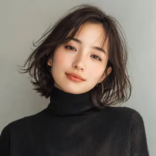 ミディアム うる艶ワンカラー/ 似合わせ　中野拓侍のヘアスタイル