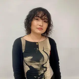 ショート カラー パーマ ウルフレイヤー エクステ/kokiのヘアスタイル