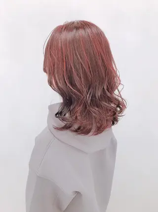 セミロング カラー パーマ ヘアアレンジ EIGHTSOL博多 筑紫口店 溝口里穂のヘアスタイル