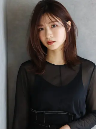 セミロング 柔らかい透明感カラー 髪質改善/神戸のヘアスタイル