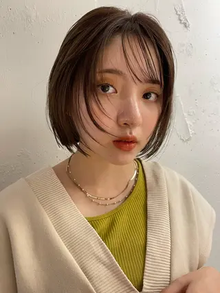 ショート カラー 上品な暖色/丸みボブ Chie🪷のヘアスタイル