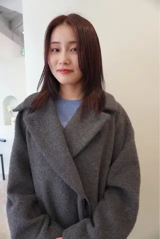 セミロング カラー yew所属・名古屋カラーモデル/ 暖色カラー/リカのヘアスタイル