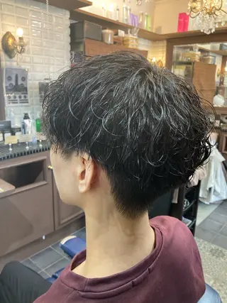 ショート パーマ メンズ ルピナス中田店長 山口大地のヘアスタイル