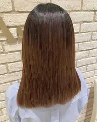 セミロング パーマ 《艶髪縮毛矯正》 かのん☽⑅ ˖のヘアスタイル