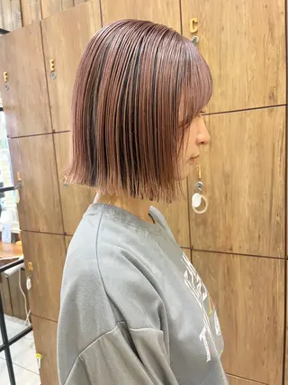 カラー 黒田瀬奈/ボブ まろやかベージュのヘアスタイル