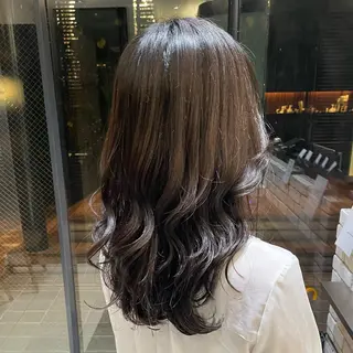 セミロング パーマ 韓国風パーマ🌿コテ 巻き風パーマ/るいのヘアスタイル