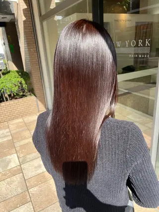 ロング Hair Make NEWYORK　稲荷町店所属・南部萌🍀縮毛矯正 ツヤ髪ストレートのヘアスタイル