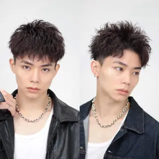 メンズ メンズマッシュ/ パーマ🔥ハイトーンのヘアスタイル