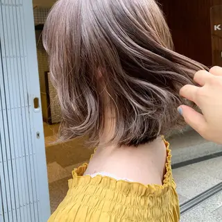 ミディアム カラー 🫧透明感カラー/ ボブ/小笠原汐海🪽のヘアスタイル