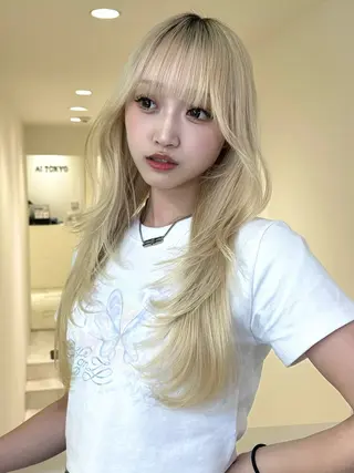 ロング カラー 平成ギャル×韓国 mix💖MIKUのヘアスタイル