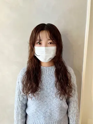 ロング パーマ ボブ/ベージュ/ パーマ🪿近森ゆいのヘアスタイル