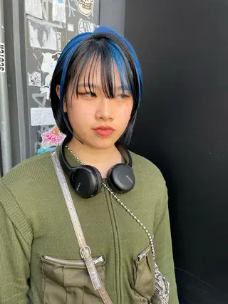 ミディアム カラー スパイラルパーマ 🌐hina⭐️のヘアスタイル