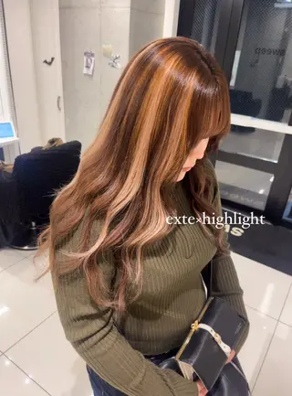 セミロング りおな/エクステ /ミルクティーカラーのヘアスタイル