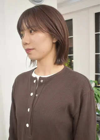 ミディアム カラー レイヤーボブ/ 艶カラー/サナ🌼のヘアスタイル