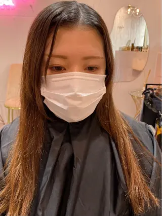 セミロング 新宿/韓国風レイヤー 髪質改善/渋谷直樹のヘアスタイル