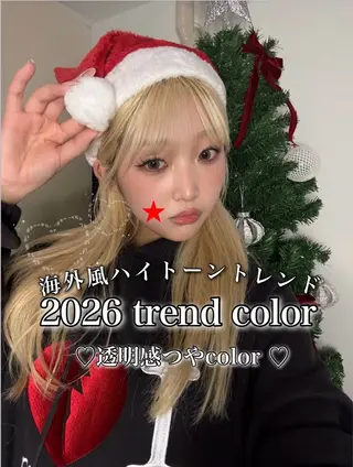 ロング 艶髪ハイトーンカラー 渋谷🎀ririkaのヘアスタイル