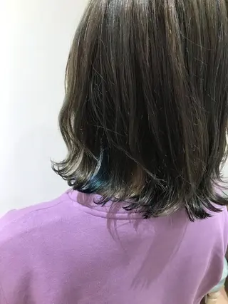 ミディアム カラー にしだ まりえのヘアスタイル