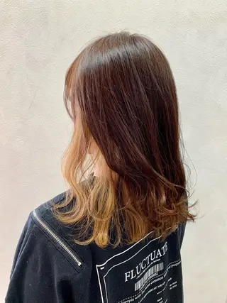 セミロング カラー 加藤（旧姓　今竹） 遥花のヘアスタイル