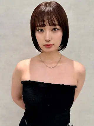 ミディアム ショート/ボブ/ 白髪ぼかし/しんやのヘアスタイル